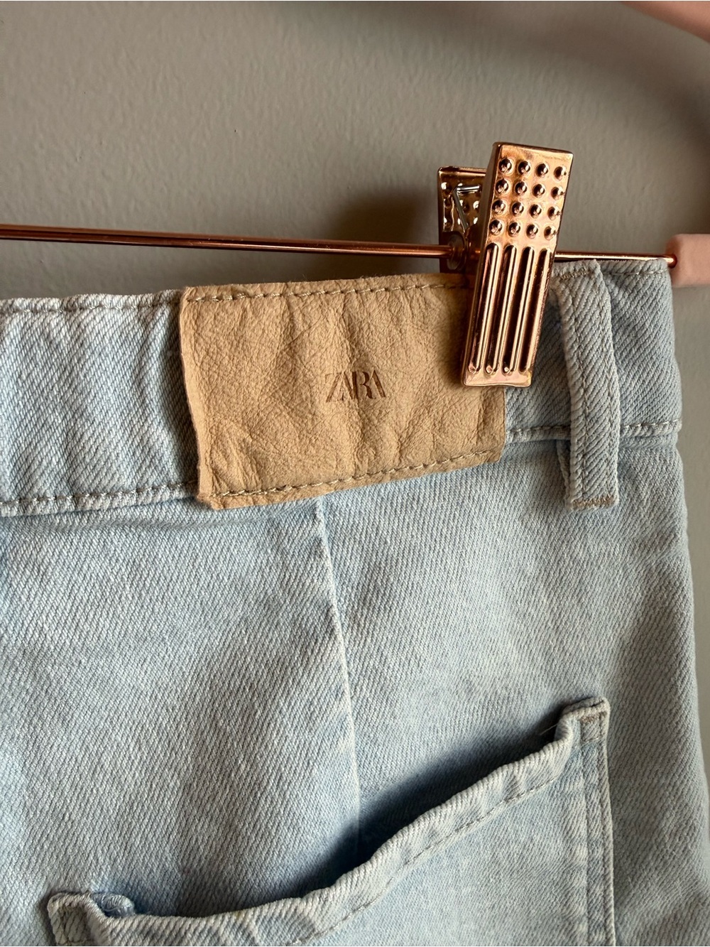 Tween Zara Light Blue High-Rise Denim Shorts Girls Size 13-14 - 4th of July Wear - Picture 5 of 14